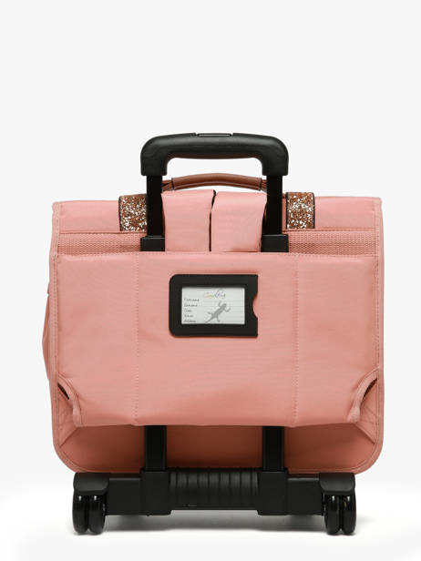 Wheeled Schoolbag For Kids 2 Compartments Cameleon Pink vintage fantasy CR38 other view 5