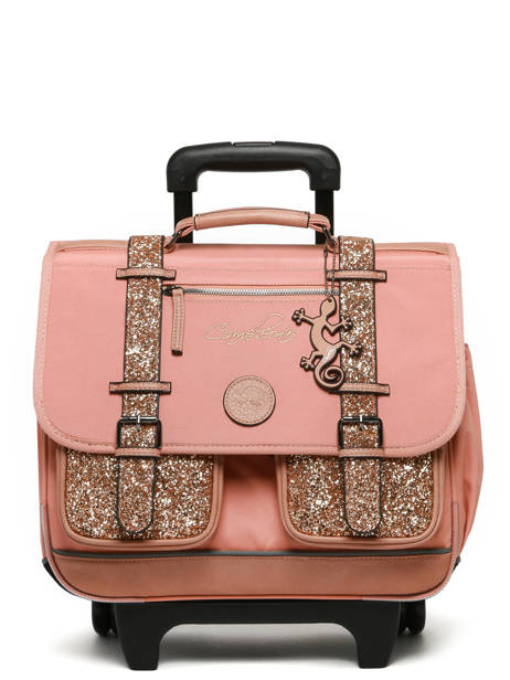 Wheeled Schoolbag For Kids 2 Compartments Cameleon Pink vintage fantasy CR38 other view 7