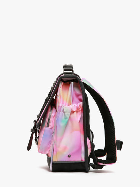 Satchel For Kids 2 Compartments Cameleon Pink vintage fantasy CA35 other view 2