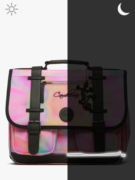 Satchel For Kids 2 Compartments Cameleon Pink vintage fantasy CA35 other view 7