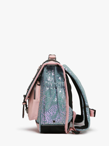 Cartable Enfant 2 Compartiments Cameleon Bleu vintage fantasy CA35 vue secondaire 2