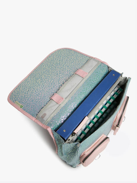 Cartable Enfant 2 Compartiments Cameleon Bleu vintage fantasy CA35 vue secondaire 3