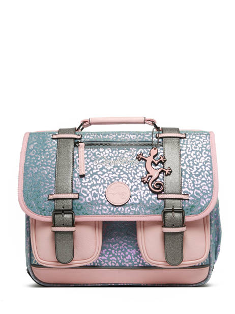 Cartable Enfant 2 Compartiments Cameleon Bleu vintage fantasy CA35 vue secondaire 6