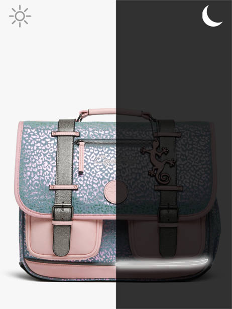 Cartable Enfant 2 Compartiments Cameleon Bleu vintage fantasy CA35 vue secondaire 7