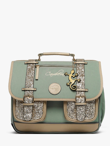 Satchel For Kids 2 Compartments Cameleon Green vintage fantasy CA35