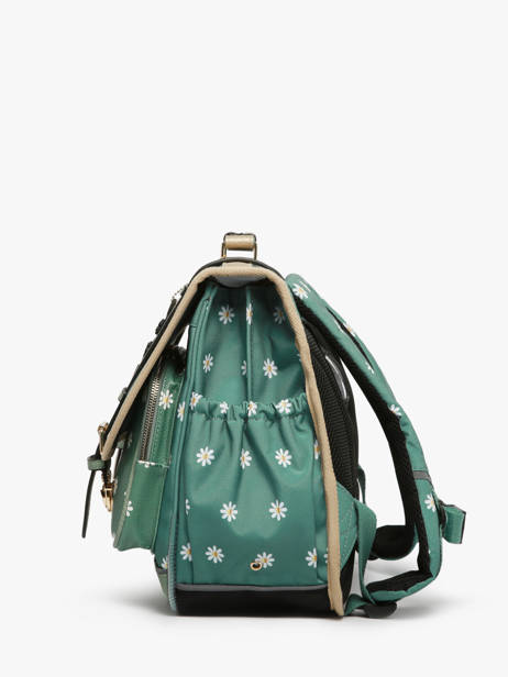 Boekentas Voor Kinderen 2 Compartimenten Cameleon Groen vintage fantasy CA38 ander zicht 2