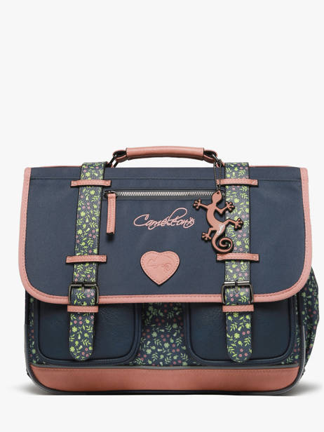 Cartable Enfant 2 Compartiments Cameleon Bleu vintage fantasy CA38