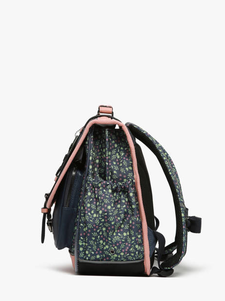 Cartable Enfant 2 Compartiments Cameleon Bleu vintage fantasy CA38 vue secondaire 2