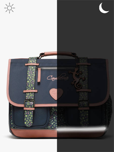 Cartable Enfant 2 Compartiments Cameleon Bleu vintage fantasy CA38 vue secondaire 7
