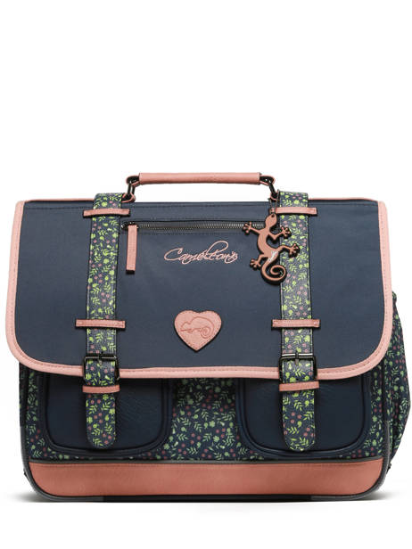Cartable Enfant 3 Compartiments Cameleon Bleu vintage fantasy CA41 vue secondaire 6