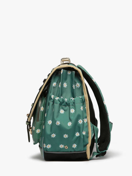 Cartable Enfant 3 Compartiments Cameleon Vert vintage fantasy CA41 vue secondaire 2
