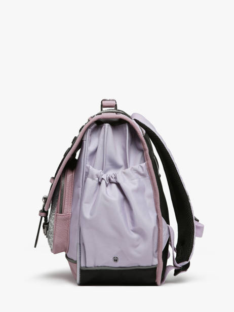 Cartable Enfant 3 Compartiments Cameleon Violet vintage fantasy CA41 vue secondaire 2