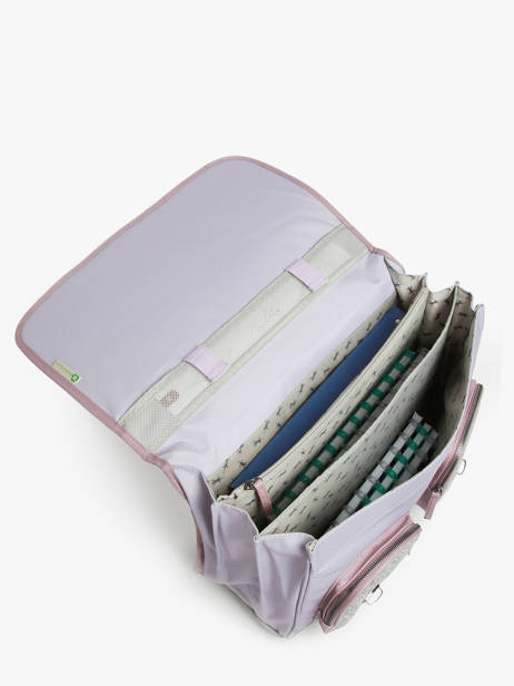 Cartable Enfant 3 Compartiments Cameleon Violet vintage fantasy CA41 vue secondaire 3