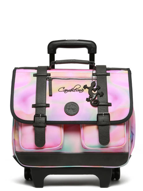Cartable à Roulettes Enfant 2 Compartiments Cameleon Rose vintage fantasy CR38 vue secondaire 7