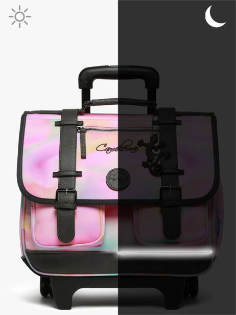 Cartable à Roulettes Enfant 2 Compartiments Cameleon Rose vintage fantasy CR38 vue secondaire 8