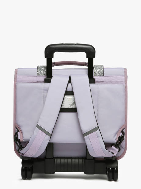 Cartable à Roulettes Enfant 2 Compartiments Cameleon Violet vintage fantasy CR38 vue secondaire 4