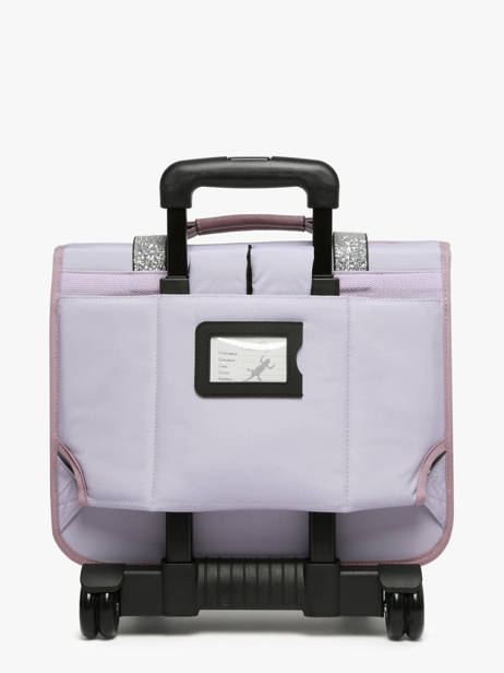 Cartable à Roulettes Enfant 2 Compartiments Cameleon Violet vintage fantasy CR38 vue secondaire 5