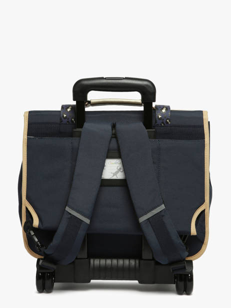 Wheeled Schoolbag For Kids 2 Compartments Cameleon Blue vintage fantasy CR38 other view 4
