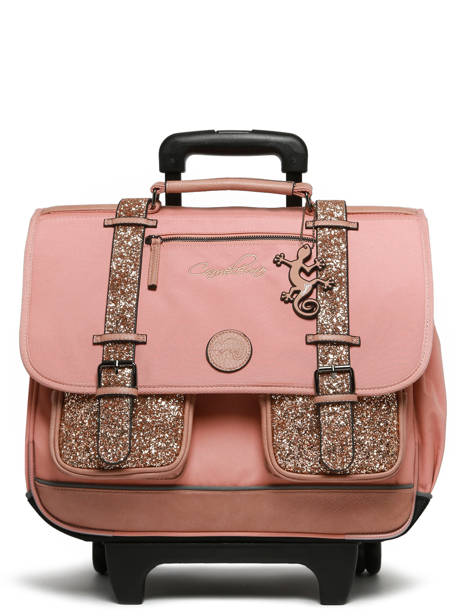 3-compartment Wheeled Satchel Cameleon Pink vintage fantasy CR41 other view 7
