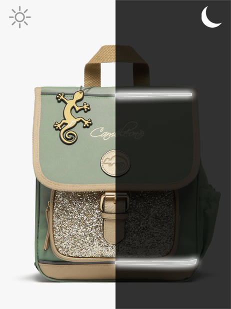 Rugzak 1 Compartiment Cameleon Groen vintage fantasy SD30 ander zicht 7