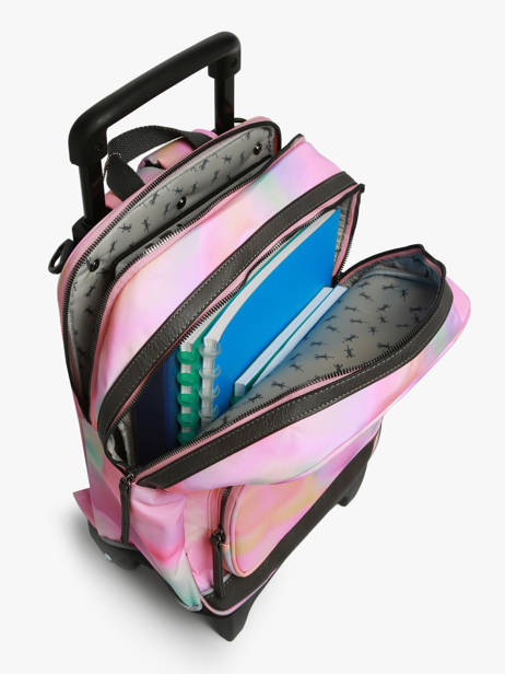 Sac A Dos à Roulettes 2 Compartiments Cameleon Rose vintage fantasy SR40 vue secondaire 3