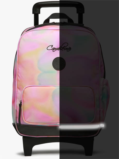 Sac A Dos à Roulettes 2 Compartiments Cameleon Rose vintage fantasy SR40 vue secondaire 8