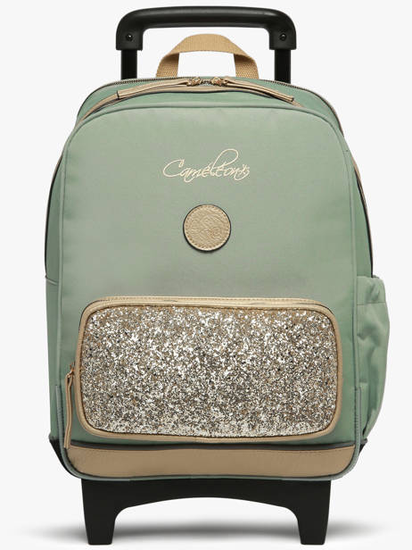 Sac A Dos  Roulettes 2 Compartiments Cameleon Vert vintage fantasy SR40