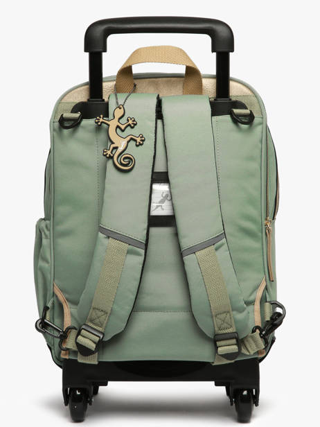 Sac A Dos à Roulettes 2 Compartiments Cameleon Vert vintage fantasy SR40 vue secondaire 4