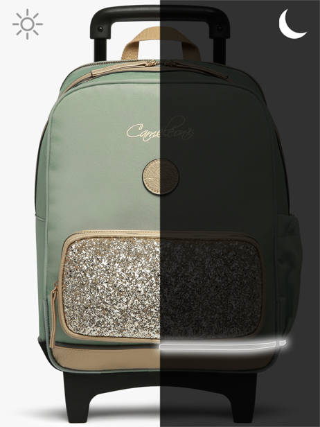 Sac A Dos à Roulettes 2 Compartiments Cameleon Vert vintage fantasy SR40 vue secondaire 8