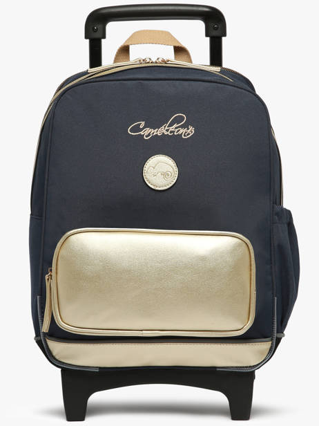Sac A Dos  Roulettes 2 Compartiments Cameleon Bleu vintage fantasy SR40