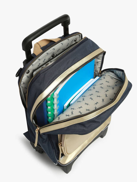 Sac A Dos à Roulettes 2 Compartiments Cameleon Bleu vintage fantasy SR40 vue secondaire 3
