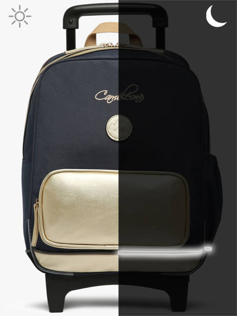 Sac A Dos à Roulettes 2 Compartiments Cameleon Bleu vintage fantasy SR40 vue secondaire 8