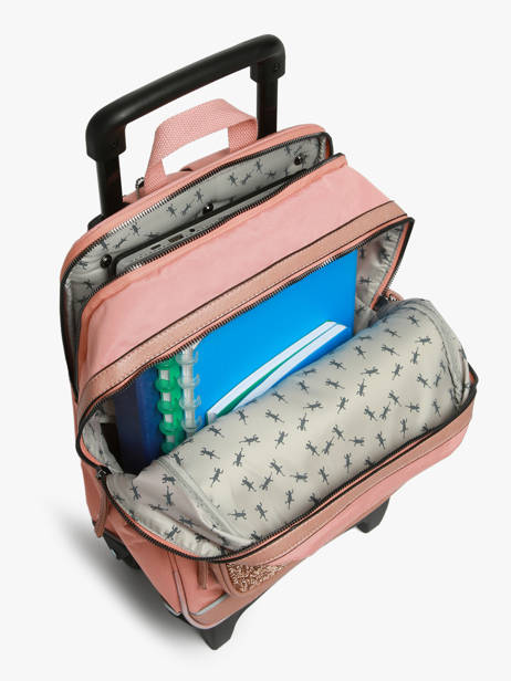 Sac A Dos à Roulettes 2 Compartiments Cameleon Rose vintage fantasy SR40 vue secondaire 3