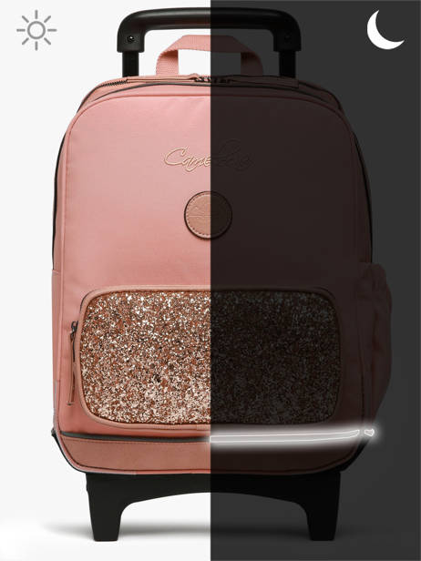 Sac A Dos à Roulettes 2 Compartiments Cameleon Rose vintage fantasy SR40 vue secondaire 8