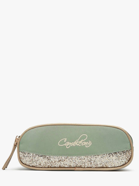 Pencil Case For Kids 2 Compartments Vintage Fantasy Cameleon Green vintage fantasy TROU