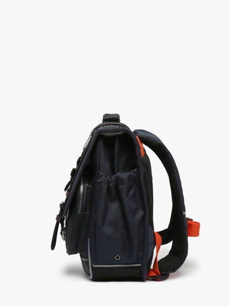 Boekentas Voor Kinderen 2 Compartimenten Cameleon Blauw vintage urban CA35 ander zicht 2