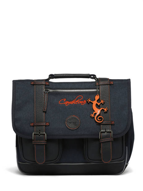 Boekentas Voor Kinderen 2 Compartimenten Cameleon Blauw vintage urban CA35 ander zicht 6
