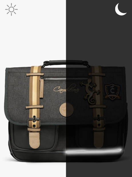 Cartable Enfant 2 Compartiments Cameleon Gris vintage urban CA35 vue secondaire 7