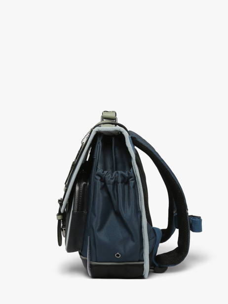 Cartable Enfant 2 Compartiments Cameleon Bleu vintage urban CA35 vue secondaire 2