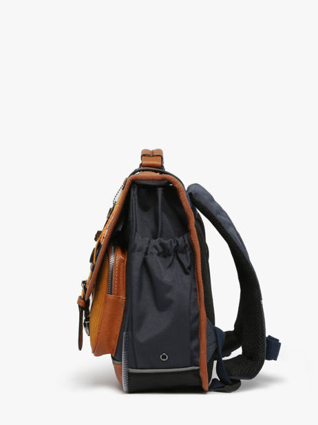 Cartable Enfant 2 Compartiments Cameleon Bleu vintage urban CA35 vue secondaire 2
