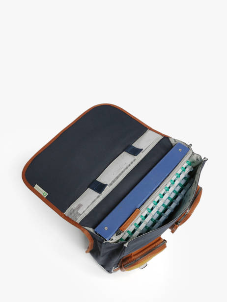 Cartable Enfant 2 Compartiments Cameleon Bleu vintage urban CA35 vue secondaire 3