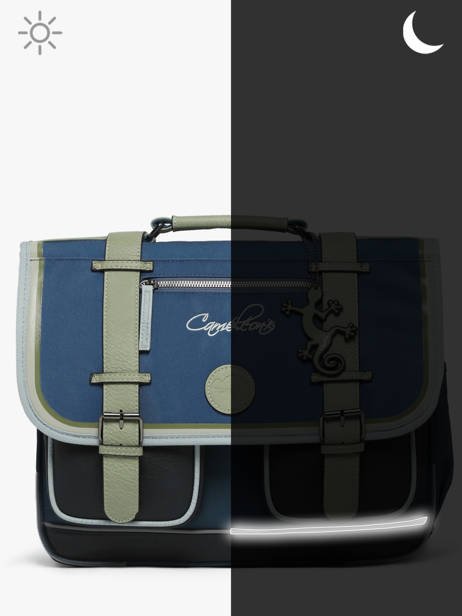 Cartable Enfant 2 Compartiments Cameleon Bleu vintage urban CA38 vue secondaire 7