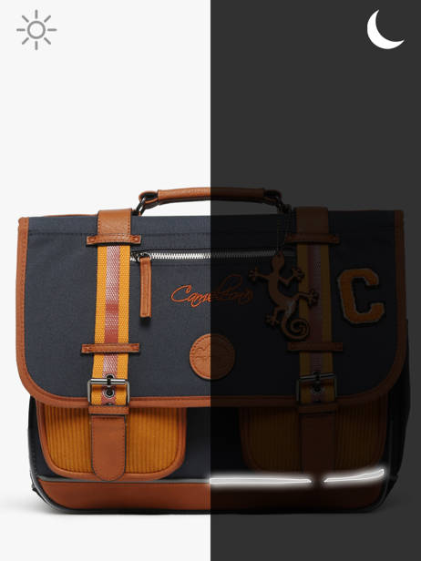 Cartable Enfant 2 Compartiments Cameleon Bleu vintage urban CA38 vue secondaire 7