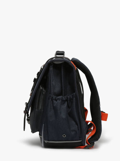 Cartable Enfant 2 Compartiments Cameleon Bleu vintage urban CA38 vue secondaire 2