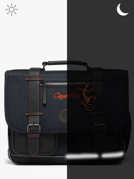 Cartable Enfant 2 Compartiments Cameleon Bleu vintage urban CA38 vue secondaire 7