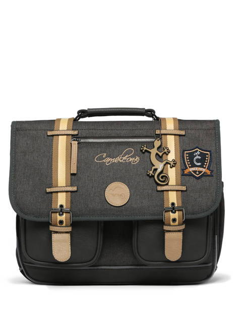 Cartable Enfant 2 Compartiments Cameleon Gris vintage urban CA38 vue secondaire 6