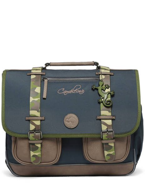 Cartable Enfant 3 Compartiments Cameleon Gris vintage urban CA41 vue secondaire 6