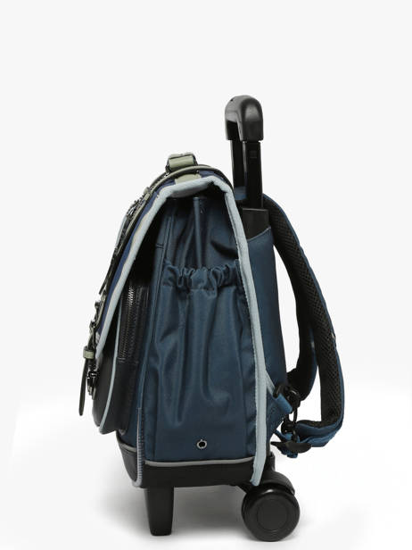 Wheeled Schoolbag For Kids 2 Compartments Cameleon Green vintage urban CR38 other view 2