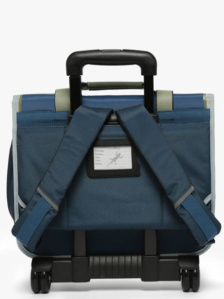 Wheeled Schoolbag For Kids 2 Compartments Cameleon Green vintage urban CR38 other view 4