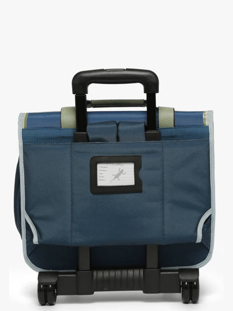 Wheeled Schoolbag For Kids 2 Compartments Cameleon Green vintage urban CR38 other view 5
